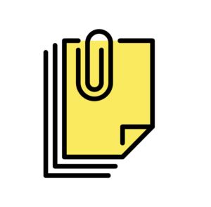 yellow paper icon with paper clip